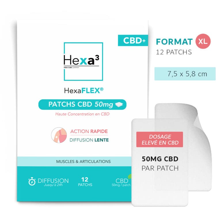 Patchs CBD+ Muscles & Articulations 12x50mg HexaFLEX® Hexa3