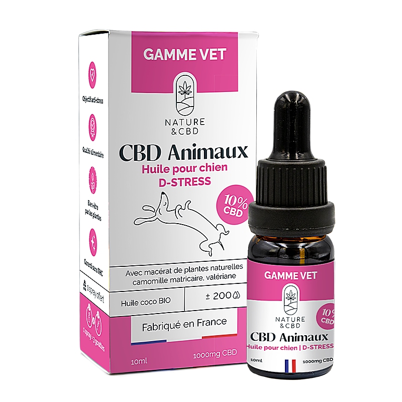 Huile CBD Animaux D-stress 10% - chien